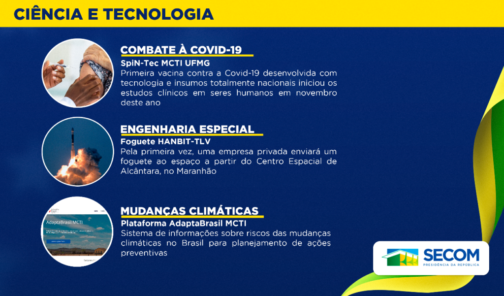 Vacina contra Covid-19 e avanços no campo aeroespacial e agropecuário marcam a ciência brasileira nos últimos quatro anos