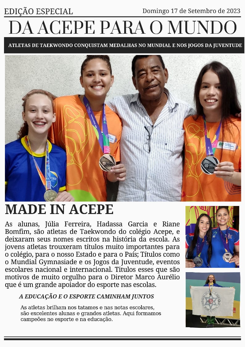 Alunas do Colégio Acepe conquista títulos importantes no Mundial e nos jogos Olímpicos