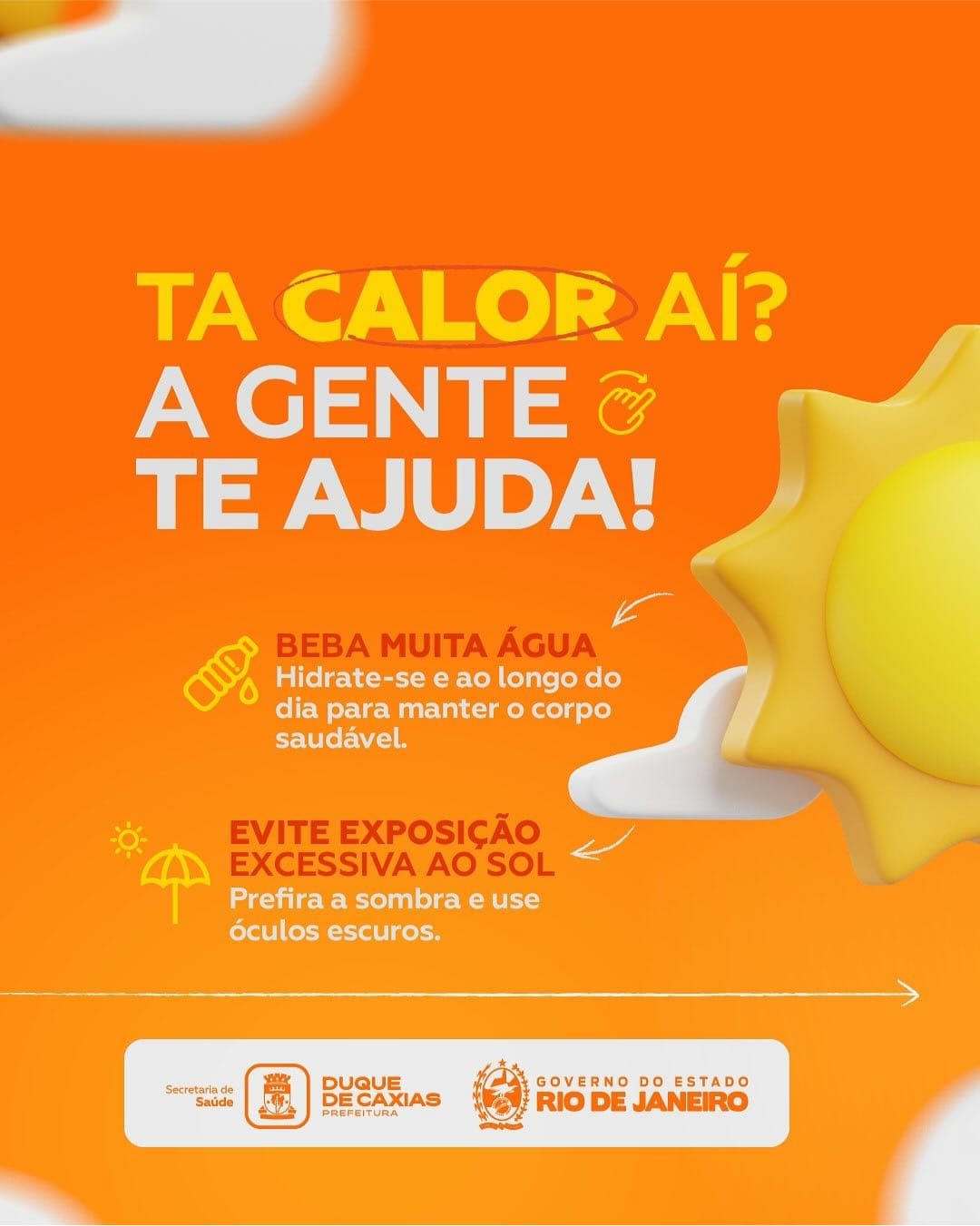 PREFEITURA DE DUQUE DE CAXIAS ALERTA PARA PREVISÃO DE TEMPERATURAS ELEVADAS PARA AS PRÓXIMAS 120 HORAS