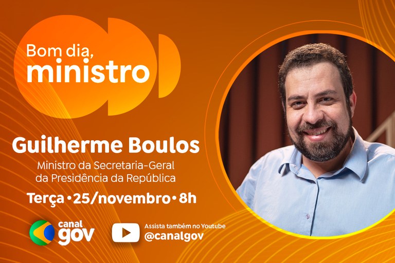 Guilherme Boulos apresenta Governo na Rua e ações para trabalhadores no “Bom Dia, Ministro” desta terça (25)