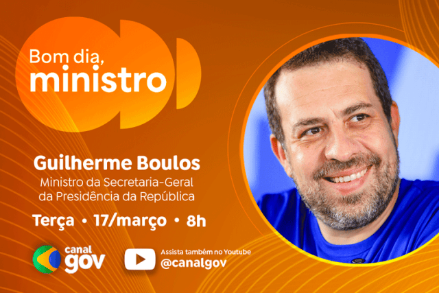 Guilherme Boulos destaca debate do fim da escala 6×1 no programa “Bom Dia, Ministro” desta terça (17/3)